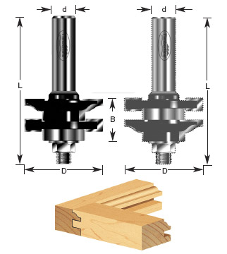 BROCA REVERSIBLE P/MOLDURA Y RIEL 1-5/8 X 1/2 C/BALERO