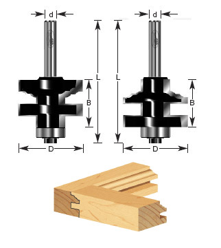 JGO. 2 BROCAS P/MOLDURA Y RIEL 1-3/8 X 1/4 C/BALERO
