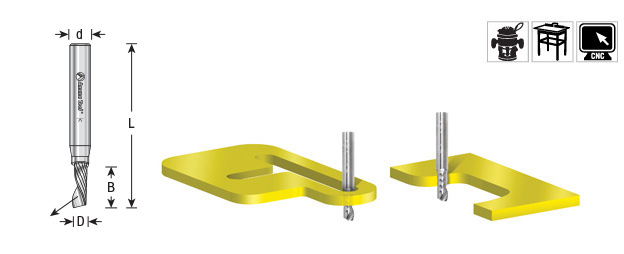 BROCA CNC ESPIRAL PLASTICO DOWN 1/8 x 1/8 x 1/2" - Image 3